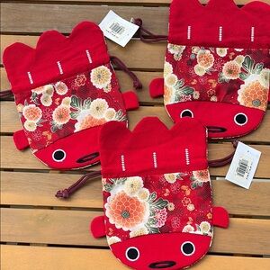 3 Japanese Koi Fish Bags